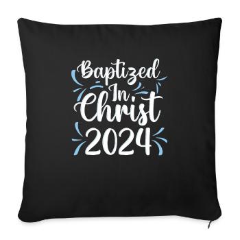 Time for my baptism First Communion - Sofa pillowcase 17,3'' x 17,3'' (45 x 45 cm) - black - Front