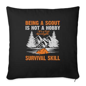 Scout Hiking Climbing Camping - Sofa pillowcase 17,3'' x 17,3'' (45 x 45 cm) - black - Front