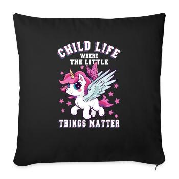La vie des enfants des petites choses une pédiatrie - Housse de coussin décorative 45 x 45 cm - noir - Devant