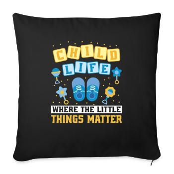 La vie des enfants des petites choses une pédiatrie - Housse de coussin décorative 45 x 45 cm - noir - Devant