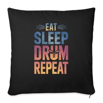 Drums Drummers Drummers - Sofa pillowcase 17,3'' x 17,3'' (45 x 45 cm) - black - Front