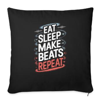 Drums Drummers Drummers - Sofa pillowcase 17,3'' x 17,3'' (45 x 45 cm) - black - Front