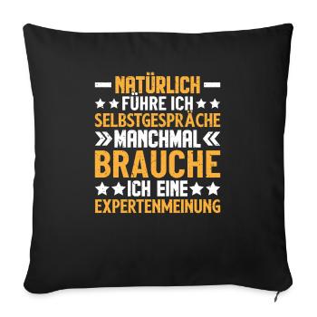 Bien sûr, je me dis des choses drôles - Housse de coussin décorative 45 x 45 cm - noir - Devant