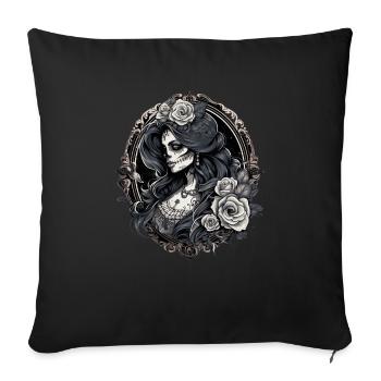 Esthétique La Catrina - Housse de coussin décorative 45 x 45 cm - noir - Devant