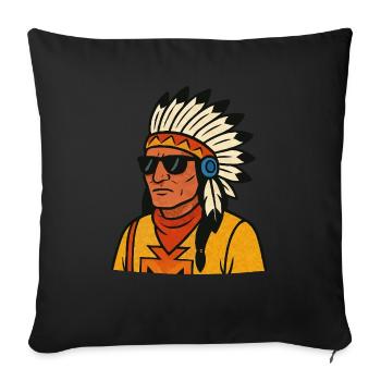 Indian - Sofa pillowcase 17,3'' x 17,3'' (45 x 45 cm) - black - Front