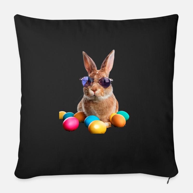 Osterhase - Sofakissenbezug 45 x 45 cm - Schwarz