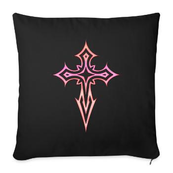 Goth Cross Y2K Emo Cross Gothic Aesthetic - Sofa pillowcase 17,3'' x 17,3'' (45 x 45 cm) - black - Front