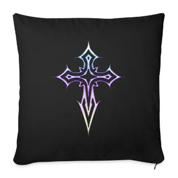 Goth Cross Y2K Emo Cross Gothic Aesthetic - Sofa pillowcase 17,3'' x 17,3'' (45 x 45 cm) - black - Front