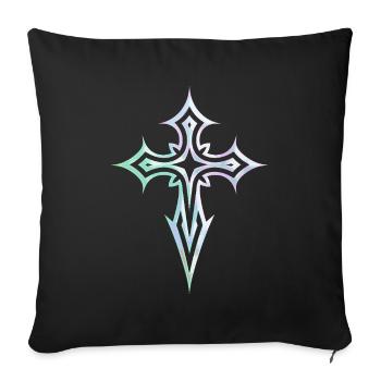 Goth Cross Y2K Emo Cross Gothic Aesthetic Tribal - Sofa pillowcase 17,3'' x 17,3'' (45 x 45 cm) - black - Front