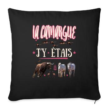 LA CAMARGUE J'Y ETAIS - Housse de coussin décorative 45 x 45 cm - noir - Devant