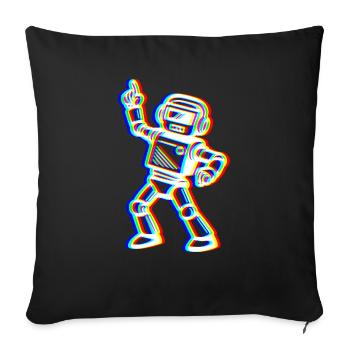 Glitch Bot – Your Beat! - Sofa pillowcase 17,3'' x 17,3'' (45 x 45 cm) - black - Front