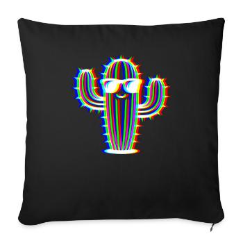 Glitch Cactus – Party & Fun Style - Sofa pillowcase 17,3'' x 17,3'' (45 x 45 cm) - black - Front