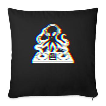 Glitch Kraken – Your Soundtrack! - Sofa pillowcase 17,3'' x 17,3'' (45 x 45 cm) - black - Front