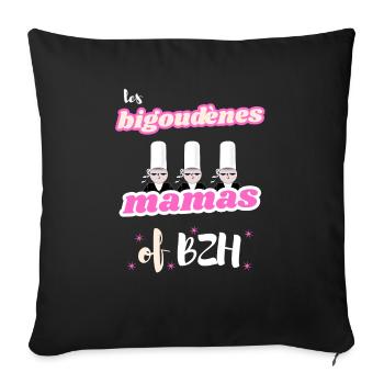 Les Bigoudènes MAMAS de Bretagne BZH - Housse de coussin décorative 45 x 45 cm - noir - Devant