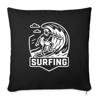 Surfeur Logo Surfeur - Housse de coussin décorative 45 x 45 cm - noir - Devant