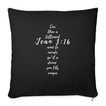 John 3:16 Christian Cross Religion - Sofa pillowcase 17,3'' x 17,3'' (45 x 45 cm) - black - Front