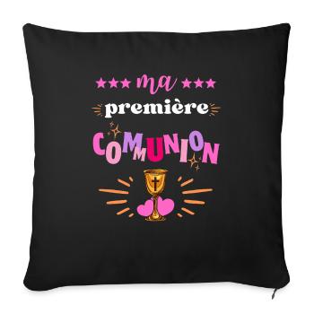 Ma Premiere Communion Fille - Housse de coussin décorative 45 x 45 cm - noir - Devant