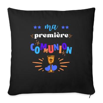 Ma Premiere Communion Garçon - Housse de coussin décorative 45 x 45 cm - noir - Devant