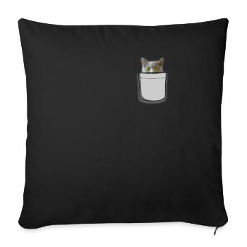 Sac chat - Housse de coussin décorative 45 x 45 cm - noir - Devant