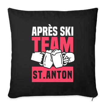 Apres Ski Team St. Anton - Ski fahren in Österreic - Sofakissenbezug 45 x 45 cm - Schwarz - Vorne