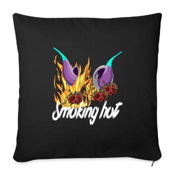 Flammes Devil Sans fumée chaud et rock coloré - Housse de coussin décorative 45 x 45 cm - noir - Devant