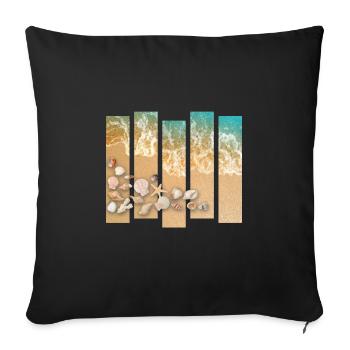 Coquillages sur la plage - Housse de coussin décorative 45 x 45 cm - noir - Devant