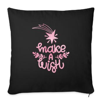 Quotes of Unicorns Make a wish Make a wish - Sofakissenbezug 45 x 45 cm - Schwarz - Vorne
