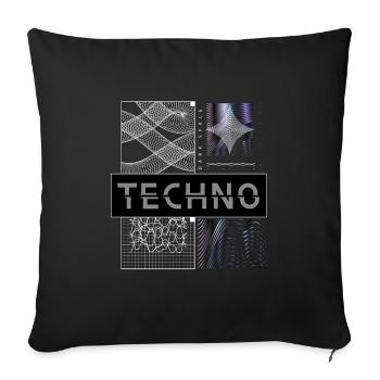 TECHNO VIBES – Dark Space Edition - Sofakissenbezug 45 x 45 cm - Schwarz - Vorne