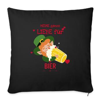 Meine Ganze Liebe Für Bier - Sofakissenbezug 45 x 45 cm - Schwarz - Vorne