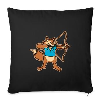 Bogenschiessen Pfeil und Bogen Fuchs Geschenk Idee - Sofakissenbezug 45 x 45 cm - Schwarz - Vorne