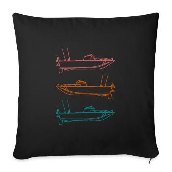 Boat - Sofa pillowcase 17,3'' x 17,3'' (45 x 45 cm) - black - Front
