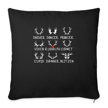 Noël | Rennes du père Noël | Rudolph - Housse de coussin décorative 45 x 45 cm - noir - Devant