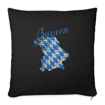 Bayern Bavaria Oberbayern Geschenk - Sofakissenbezug 45 x 45 cm - Schwarz - Vorne