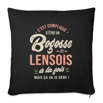 lensois Bogosse Cadeau Humour lens - Housse de coussin décorative 45 x 45 cm - noir - Devant