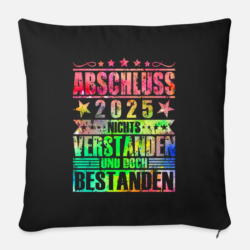 Abschluss 2025 - Sofakissenbezug 45 x 45 cm - Schwarz