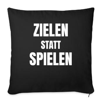 Aiming instead of playing - Sofa pillowcase 17,3'' x 17,3'' (45 x 45 cm) - black - Front