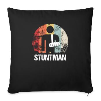 Bras de cascadeur fracture cadeau hôpital - Housse de coussin décorative 45 x 45 cm - noir - Devant