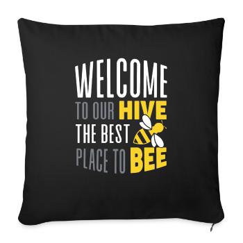 Welcome to our Hive Bee Cadeau - Housse de coussin décorative 45 x 45 cm - noir - Devant