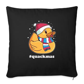 Cadeau d'hiver de Noël Canard Quack Beanie - Housse de coussin décorative 45 x 45 cm - noir - Devant