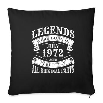 Juillet 1972 - cadeau du 50e anniversaire. Génial. - Housse de coussin décorative 45 x 45 cm - noir - Devant