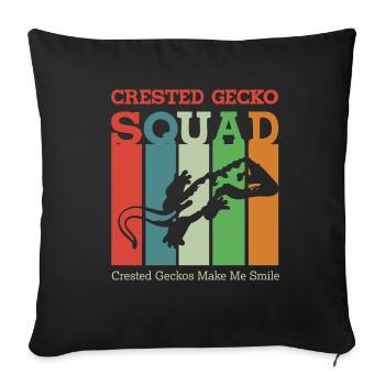 Crested Geckos Funny Saying Reptiles Lizard - Sofa pillowcase 17,3'' x 17,3'' (45 x 45 cm) - black - Front