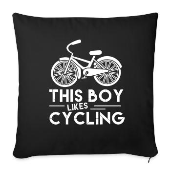 Boy Likes Cycling Cardio Racing Bike - Sofa pillowcase 17,3'' x 17,3'' (45 x 45 cm) - black - Front