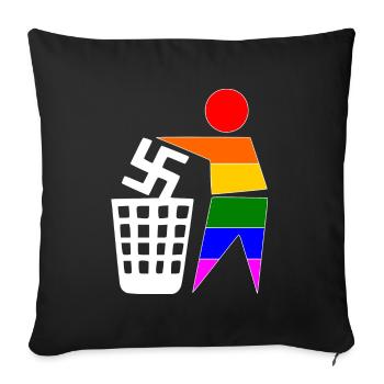 halte deine umwelt sauber - gegen rechts - Sofakissenbezug 45 x 45 cm - Schwarz - Vorne