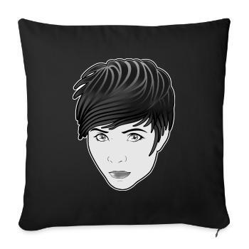 Gothic Woman im Comicstil - Sofakissenbezug 45 x 45 cm - Schwarz - Vorne