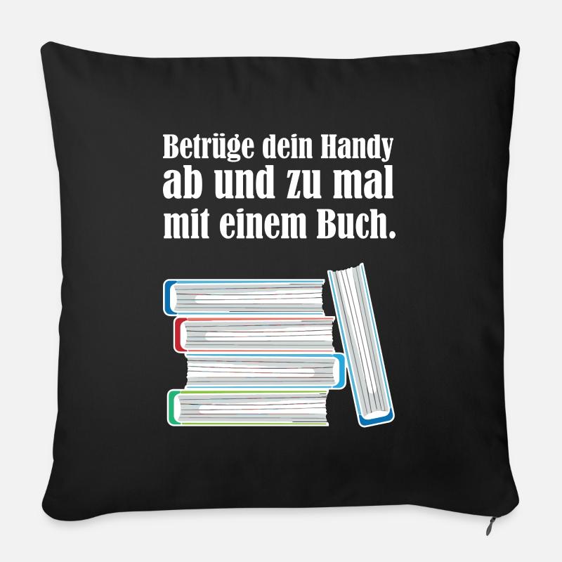 Buch Bücher Leser Lesen - Sofakissenbezug 45 x 45 cm - Schwarz