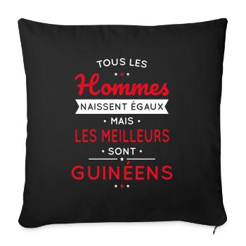 Hommes égaux les meilleurs sont Guinéens - Housse de coussin décorative 45 x 45 cm - noir - Devant