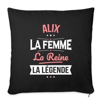 Alix - La Femme - La Reine - La Légende - Housse de coussin décorative 45 x 45 cm - noir - Devant