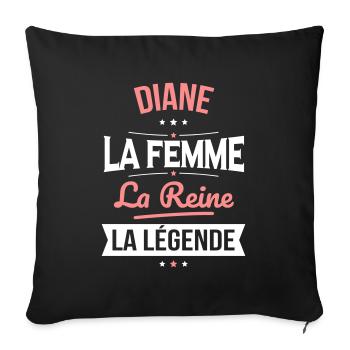 Diane - La Femme - La Reine - La Légende - Housse de coussin décorative 45 x 45 cm - noir - Devant