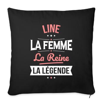 Line - La Femme - La Reine - La Légende - Housse de coussin décorative 45 x 45 cm - noir - Devant