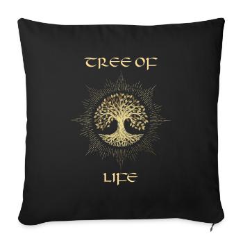 Norse Mythology Viking Tree Gift - Sofa pillowcase 17,3'' x 17,3'' (45 x 45 cm) - black - Front